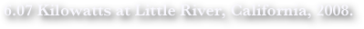 6.07 Kilowatts at Little River, California, 2008.